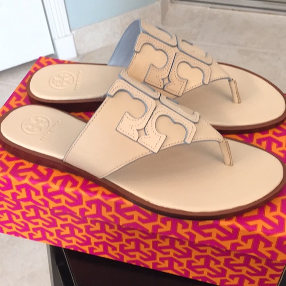 🆕Tory Burch Jamie Full Logo Sandal Dulce De Leche - Picture 7 of 8